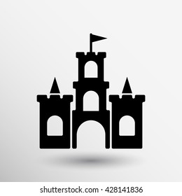 Castle Icon fort fortress knight isolated medieval.