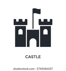 Castle Icon Glyph Style. Vector Illustration For Graphic Design
