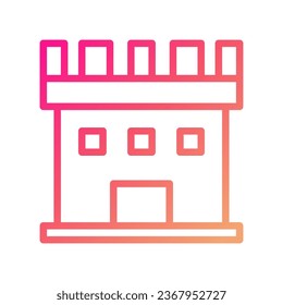 Castle icon gradient pink yellow summer beach illustration vector element and symbol perfect.