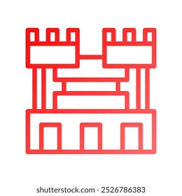 Castle icon gradient red summer beach symbol illustration vector element symbol perfect.