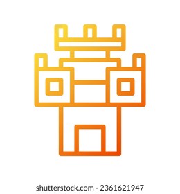 Icono del castillo gradiente de la ilustración naranja amarillo elemento vector y símbolo perfecto.