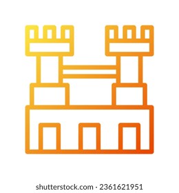 Castle icon gradient yellow orange illustration vector element and symbol perfect.