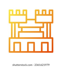 Castle icon gradient yellow orange illustration vector element and symbol perfect.