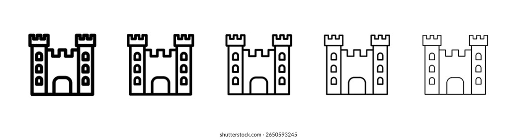 Castle icon graphic set. trendy stroke line style
