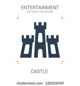 castle icon. high quality filled castle icon on white background. from entertainment collection flat trendy vector castle symbol. use for web and mobile