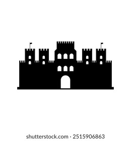 Castle icon illustrated on background