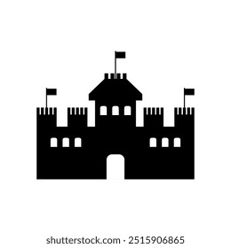 Castle icon illustrated on background