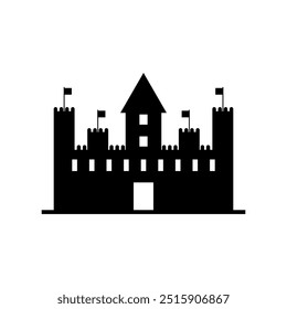 Castle icon illustrated on background