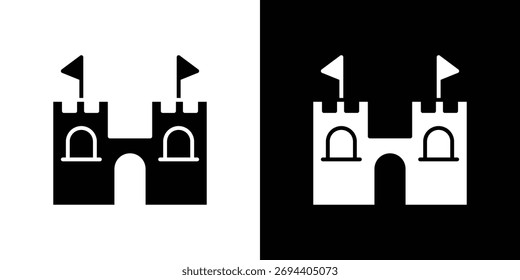Castelo ícone ilustração elemento design. ícones de glifo preto