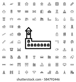 castle icon illustration isolated vector sign symbol. Architecture icons set.