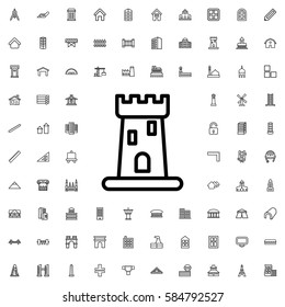 castle icon illustration isolated vector sign symbol. Architecture icons set.