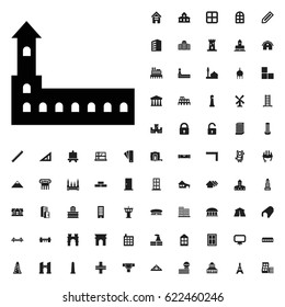 Castle icon illustration isolated vector sign symbol. architecture icons vector set. on white background