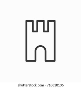 castle icon, illustration isolated vector sign symbol