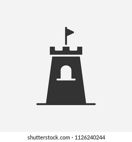 Castle icon illustration,vector tower sign symbol