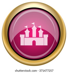 Castle icon. Internet button on white background. EPS10 vector.