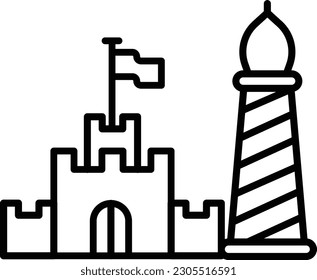 Castle icon isolated background vector