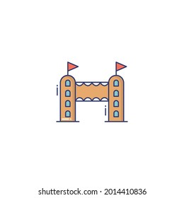 Icono De Castillo Aislado En Fondo Blanco