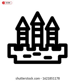 castle icon isolated sign symbol vector illustration - high quality black style vector icons
