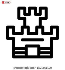 castle icon isolated sign symbol vector illustration - high quality black style vector icons
