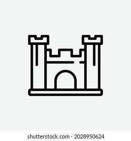  castle icon, isolated travel outline icon in light grey background, perfect for website, blog, logo, graphic design, social media, UI, mobile app, EPS 10 vector illustration