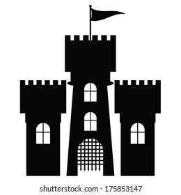 Castle icon isolated, vector illustration