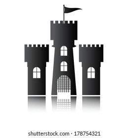 Castle icon isolated, vector illustration