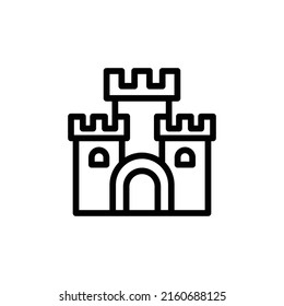 Castle Icon. Line Art Style Design Isolated On White Background