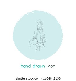 Castle icon line element. Vector illustration of castle icon line isolated on clean background for your web mobile app logo design.