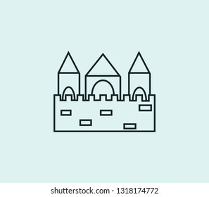 Castle icon line isolated on clean background. Castle icon concept drawing icon line in modern style. Vector illustration for your web mobile logo app UI design.