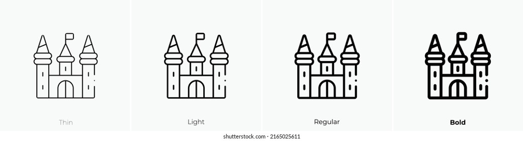 castle icon. Linear style sign isolated on white background. Vector illustration.