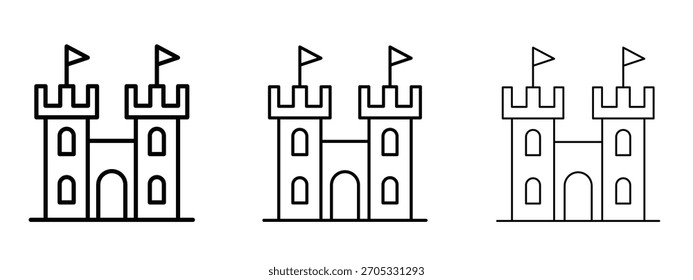 Castle icon linear style sign for mobile concept and web design.