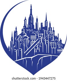 Burgsymbol in Standortvorlage, Logo-Design-Vektorgrafik