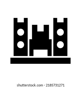 castle icon or logo isolated sign symbol vector illustration - high quality black style vector icons
