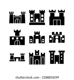 castle icon or logo isolated sign symbol vector illustration - high quality black style vector icons

