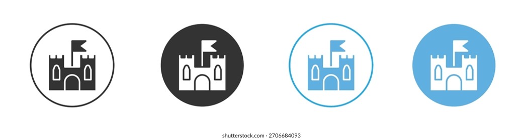 ícone Castelo Modelo de logotipo Conjunto de design