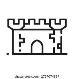 Castle icon, medieval fortress vector illustration