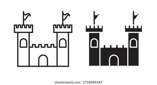 Icono del castillo para el App móvil, diseños editables