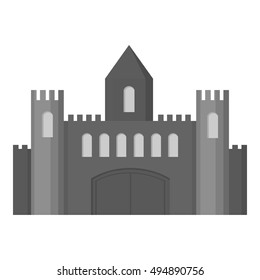 Castle icon monochrome. Single building icon from the big city infrastructure monochrome.