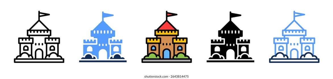Castle Icon Multiple Vector Illustration
