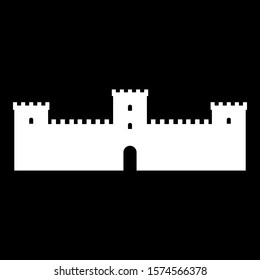 Castle icon on black background. Vector illustration.