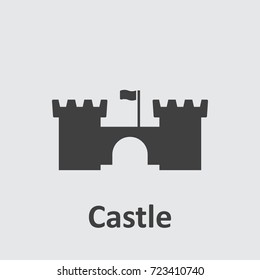 Castle Icon on the grey background.