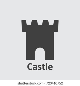 Castle Icon on the grey background.