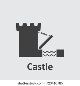 Castle Icon on the grey background.