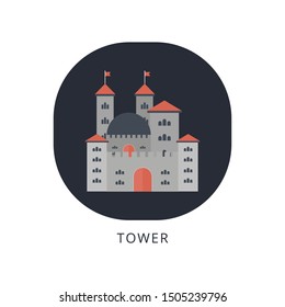 Castle Icon on white background