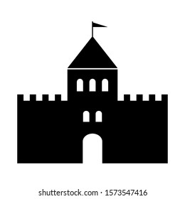 Castle icon on white background. Vector illustration.