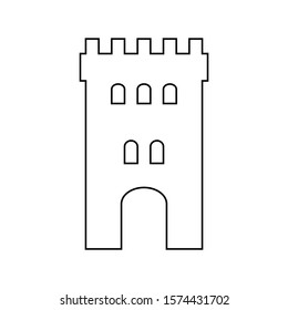 Castle icon on white background. Vector illustration.