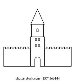 Castle icon on white background. Vector illustration.