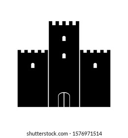 Castle icon on white background. Vector illustration.