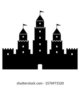 Castle icon on white background. Vector illustration.