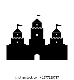 Castle icon on white background. Vector illustration.